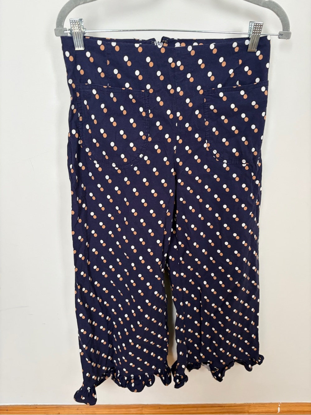 Maeve Colette Ruffle-Hem Crop Wide-Leg Pants - Picture 2 of 8
